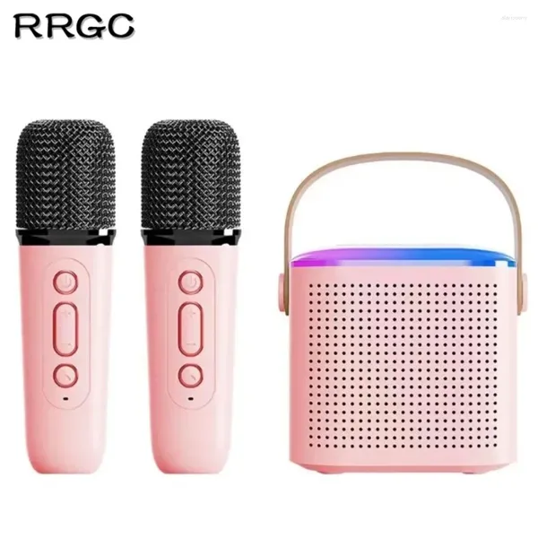 Microphones Mini karaoké Machine pour adultes et enfants haut-parleur Bluetooth Portable avec 2 cadeaux de microphone sans fil anniversaire