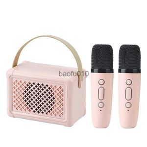 Microphones Mini Machine de Karaoké Haut-Parleur Bluetooth Portable avec Ensemble de Microphone Portable Portable Karaoké Micro Haut-Parleur Machine pour Enfants HKD230818