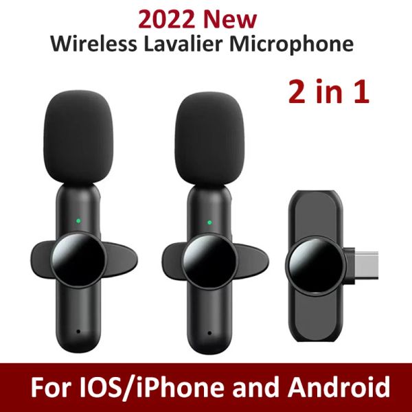 Microphones Mini Lavalier Wireless Microphone Lapon cellule / téléphone mobile Professionnel Audio vidéo Mic pour iPhone Android Live micro