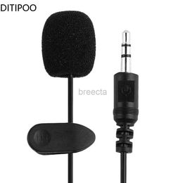 Microphones Mini portable 1,5 m Clip-on Microphone Condenseur Lavalier Tie Clip Microphone pour audio studio Mic Wired pour PC ordinateur portable 240408