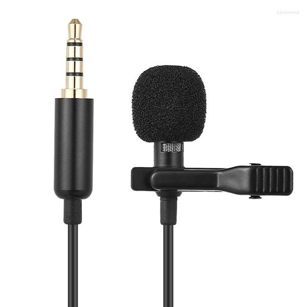 Microphones Mini Microphone Lavalier Professionnel 3.5mm Clip Métal Revers Mic Mobile Téléphone PC Ordinateur Portable Filaire Microphon Pour Parler Vocal Audio