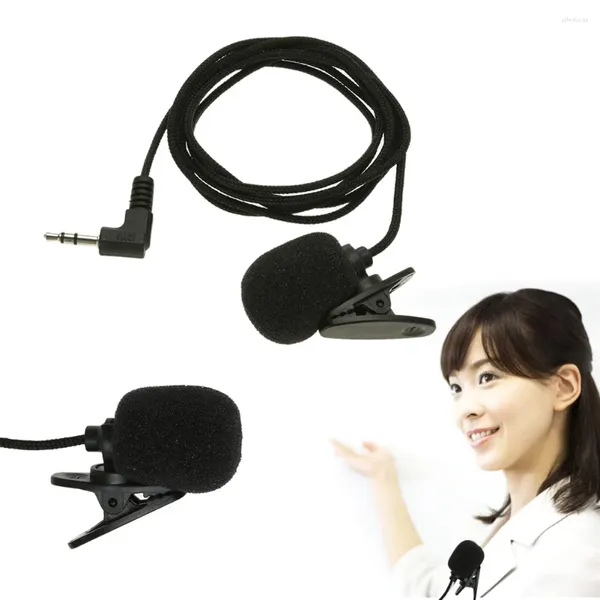 Micrófonos Mini micrófono Lavalier con cable Micrófono de solapa con clip portátil Manos libres Dirección única para grabación de audio y video