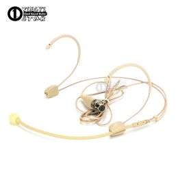 Microphones Mini XLR 4 broches 4pin Ta4f Verrouillage Double Casque de tête d'oreille Microphone pour émetteur Beltpack sans fil mipro ACT50T ACT818 ACT18T