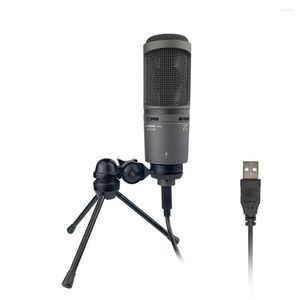 Microphones Modèle AT2023U Condensateur Studio d'enregistrement USB Podcast Gaming Microphone Mic Pour Youtube Live WithTripod Stand Desktop Utilisé
