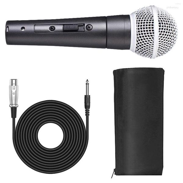 Microphones Musique Vocal SM 58 Microphone Dynamique Cardioïde Avec Sac De Rangement Filaire Chant Pour Femmes Hommes Chanteurs