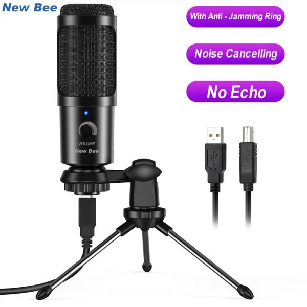 Microphones New Bee DM18 USB Microphone Mic de condenseur avec support d'amortisseur pour ordinateur ordinateur portable Streaming Streaming Recording Studio