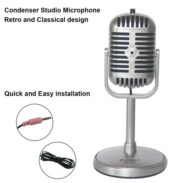 Microphones Nouveau conception classique Vintage rétro PC Studio Golonochoch Microphone micro MicFe19