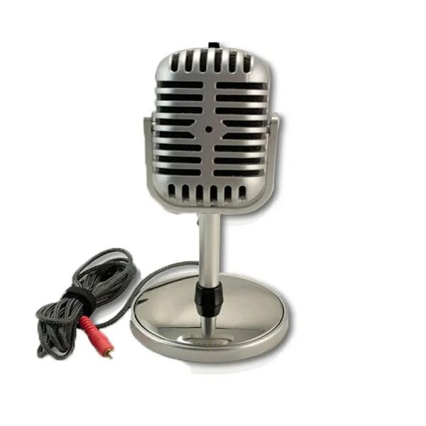 Microphones Nouveau Design classique Vintage rétro PC ordinateur portable Studio col de cygne micro micro à condensateur Microphone d'ordinateur argent