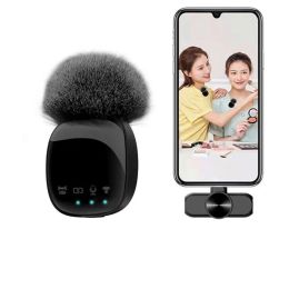 Microphones New HD Wireless Lavalier Microphone Portable Audio Video Enregistrement mini micro pour iPhone Android Live Broadcast Gaming Phone Mic