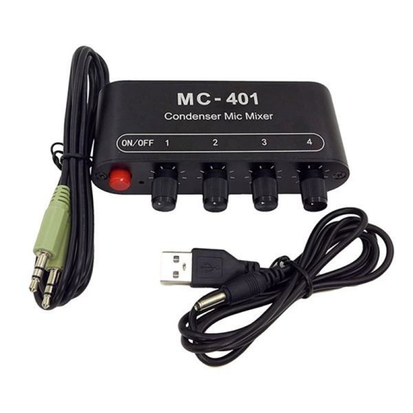 Micrófonos Nuevos Mini Condensador de Audio Condensador Mixer de micrófono Amplificador de micrófono Fourinone para computadora Tarjeta de sonido de teléfono móvil