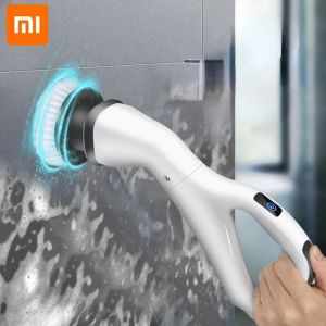 Microphones Nouveau Xiaomi Home Electric Cleaning Brush Scurping rechargeable Amorfeuse avec têtes détachables Brosse de salle de bain Cuisine Cuisine Toilet Clean outils