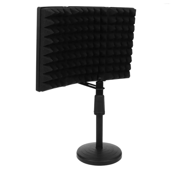 Microphones Panneaux antibruit Microphone Réduction de l'écran anti-vent Son Isolation anti-bruit 47.5X28.2X18.8CM Noir Abs