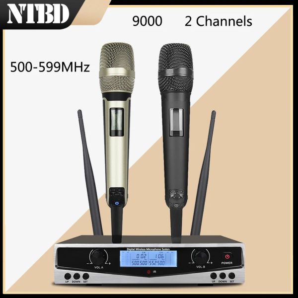 Microphones NTBD 500599MHz SKM9100 Performance de scène Home KTV Dynamique du système de microphone sans fil UHF Dual sans fil de haute qualité de haute qualité