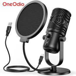 Microphones Oneodio FM1 Condenseur USB Microphone Professional Studio DJ Enregistrement de streaming micro avec filtre POP pour PC Gaming pour ordinateur portable YouTube