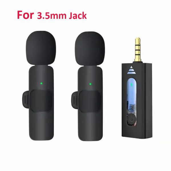 Micrófonos K35 Wireless Wireless de 3.5 mm Lavalier Micrófono VIVO Microfone Caixa de Som 3 en 1 micrófono para la cámara Typec iOS Smartphone