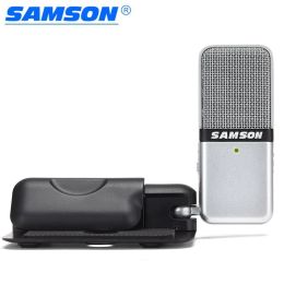 Microphones Original Samson Go Mic Type de clip mini mini microphone à condenseur portable avec câble USB et étui de transport pour l'enregistrement