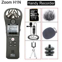 Microphones Zoom original H1N Recordier Handy Recorder DSLR AUDIO VIDEO interview Stéréo microphone avec carte de 16 Go Bym1 Lavalier Microphone