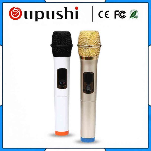 Micrófonos Oupushi UHF Sistema de micrófono inalámbrico Micrófono de mano con receptor USB portátil 30-50 m para KTV DJ Speech T220916