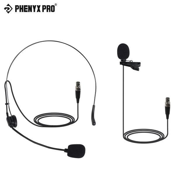 Micrófonos fenyx pro lavalier solapa combo de micrófono /auricular con gato mini xlr para guía de amplificador de voz de altavoces de escenario