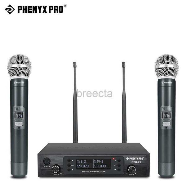 Microphones Phenyx Pro UHF Double système de microphone sans fil Professional réglable Metal Studdy Build 100m for Church Singing Karaoke 240408