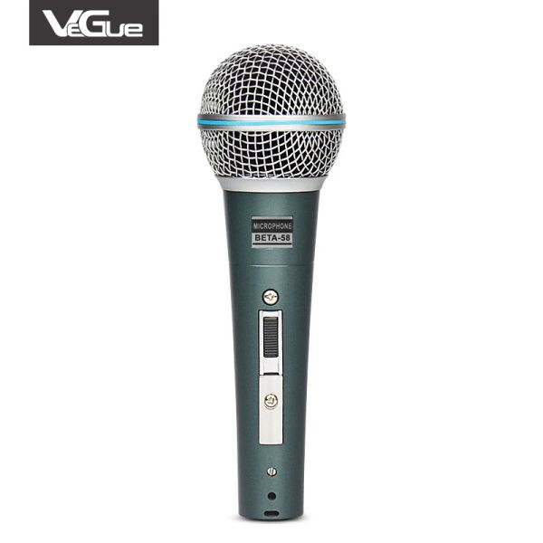 Microphones Pop Beta 58 Microphone vert Portable Mic super sensible pour les performances de scène en plein air Lectures hôtes PC KTV haut-parleur