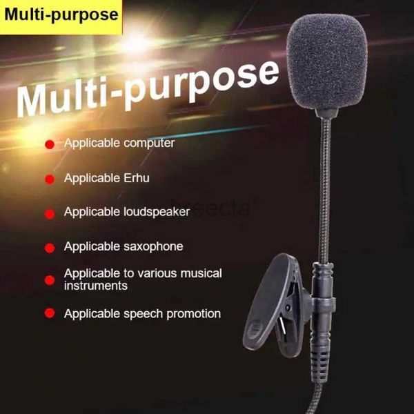 Microphones Portable Mini 3,5 mm Microphone Clip à soupage Clip-on Lavalier Mic câblé pour le téléphone PC PC Instrument de musique 240408