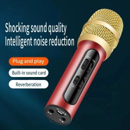 Microphones Portable Mini Wireless Bluetooth Condenser Mic Gadget Gadget Noise réduction Microphone Audio intégré pour chanter des chansons
