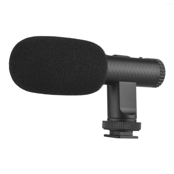 Microphones Microphone stéréo portable Enregistrement vidéo Mic 3,5 mm TRS Plug Batterie rechargeable intégrée pour caméscope DSLR