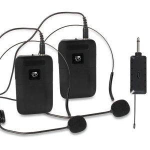 Microphones Portable Wireless VHF micro Clip Clip Microphone avec émetteur de récepteur Connexion automatique des deux canaux