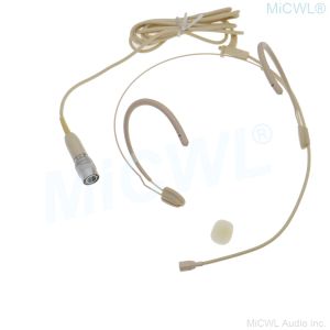Microphones Pro Dual Ear Headset Face Microphone pour Autiotechnica ATW série Beltpack Système sans fil Hirose 4pin Mic flexible