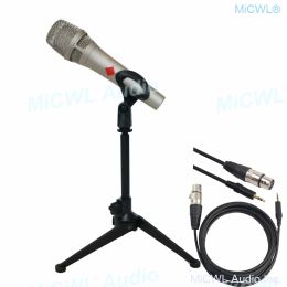 Microphones Pro KMS105 Condenser Live Microphone Metal 48V Phantom Power KMS 105 Voice Karaoke Internet Live Mics avec support de bureau