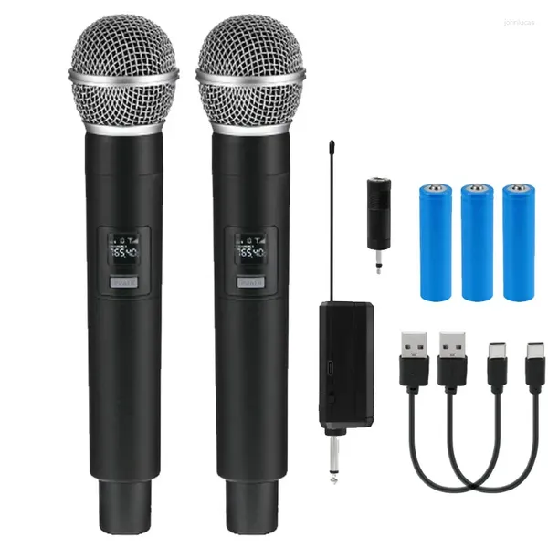 Microphones Pro VHF Microphone portatif sans fil avec récepteur pour système portable de performance sur scène de karaoké/réunion d'affaires