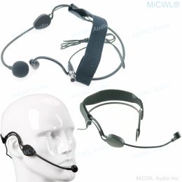 Microphones Pro Wireless Headset Microphone pour émetteur Shure Beltpack Mini Ta4F Cardioïde Head Wear Mics
