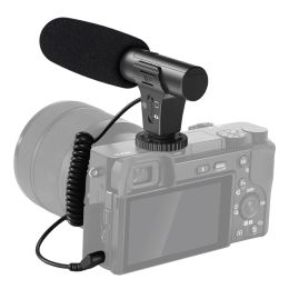 Microfoons Beroepshotgun Microfoon voor pc -computertelefoon 3,5 mm condensormicrofoon voor Canon Nikon Sony DSLR Camera Interview Mic