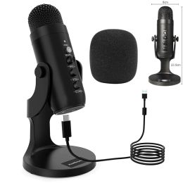 Microphones Profession Streaming Studio USB Microphone Gaming Podcasting Video Recording Condenser Microphone pour PC Computer Karaoke Mic