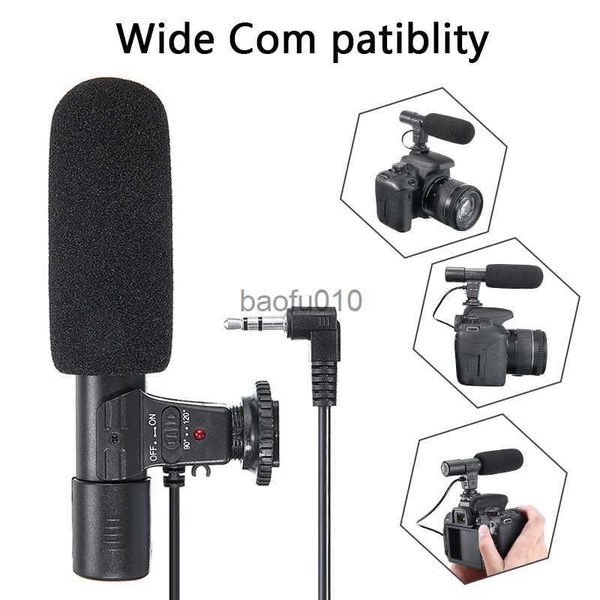 Microphones Professionnel 3.5mm Audio Externe Stéréo Câble Microphone Noir Interview Enregistreur Mic Pour Appareil Photo Reflex Numérique Nikon HKD230818