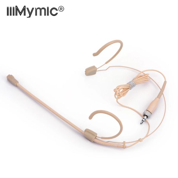 Microphones Professional Beige Headset Condenser Microphone Microfone omnidirectionnel pour Sennheiser Système sans fil 3,5 mm Vis de prise micro