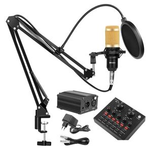 Microfoons Professionele BM 800 Studio Condensor Microfoon Kit Vocale opname Karaoke Microfone met geluidskaart Mic Stand voor PC C DHHKF