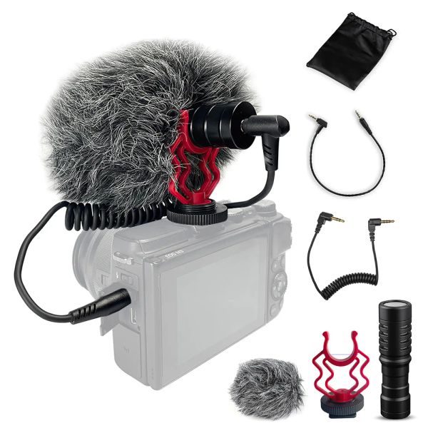 Microphones Professional cardioïde fusil de chasse microphone oncamera micro pour smartphone dslr caméra vidéo youtube vlog enregistrer en direct streaming