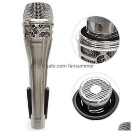 Microphones Microphone à main dynamique professionnel pour Shure Ksm8 karaoké filaire avec pince micro de Studio stéréo de haute qualité Drop Deliv Dhu39