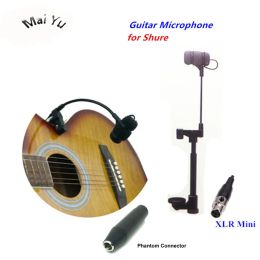 Microfoons Professionele muziekinstrumenten Gitaar Microfooncondensor Lapela Microfone voor Shure Wireless zender XLR Mini 4Pin Phantom
