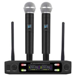 Micrófonos Profesional UHF Sistema de micrófono inalámbrico Micrófono de karaoke de mano Grabación Fiesta Escenario Rendimiento Canto Mic T220916