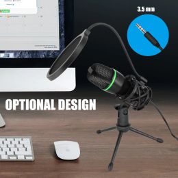 Microphones Professional USB Microphone 3.5 mm Home Wired Home Stereo Desktop Tripod Mic pour PC Youtube Video Chatting Gaming Podcasting Recording