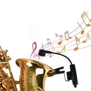 Microphones Professional Wireless Instrument Microphone UHF pour saxophone Trumpet SAX WIRESS Receiver Transmetteur 50m Range Plux
