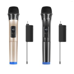 Microfoons Professionele draadloze karaoke -microfoon luidspreker UHF Metal Dynamic Handheld Mic voor feestkerkbijeenkomst bruiloft