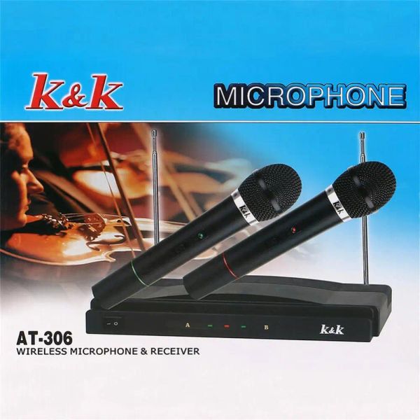 Microphones Professional Wireless Microphones Kit Home Bar Karaoke KTV Microphone Récepteur Système de condenseur Microphone