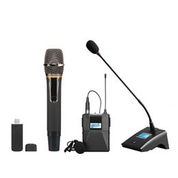 Microfoons QLXD4 Fullset UHF True Diversity draadloos microfoonsysteem voor karaoke-podiumoptredens Mic Professionnel 230816