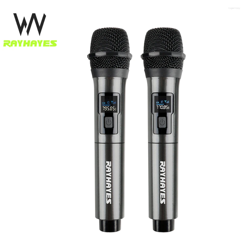 Mikrofonlar Rayhayes Profesyonel Kablosuz Mikrofon UHF Karaoke için Şarj Edilebilir Dinamik