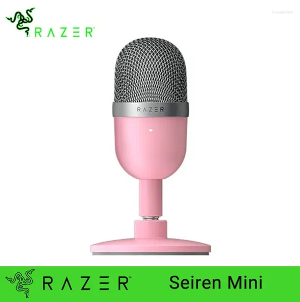 Microphones Razer Seiren Mini Microphone à condensateur USB Streaming ultra-compact avec motif de ramassage supercardioïde rose