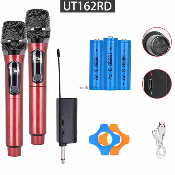 Microphones Microphones sans fil rechargeables avec récepteur rechargeable Câble de charge pour amplificateur de machine à karaoké HKD230818